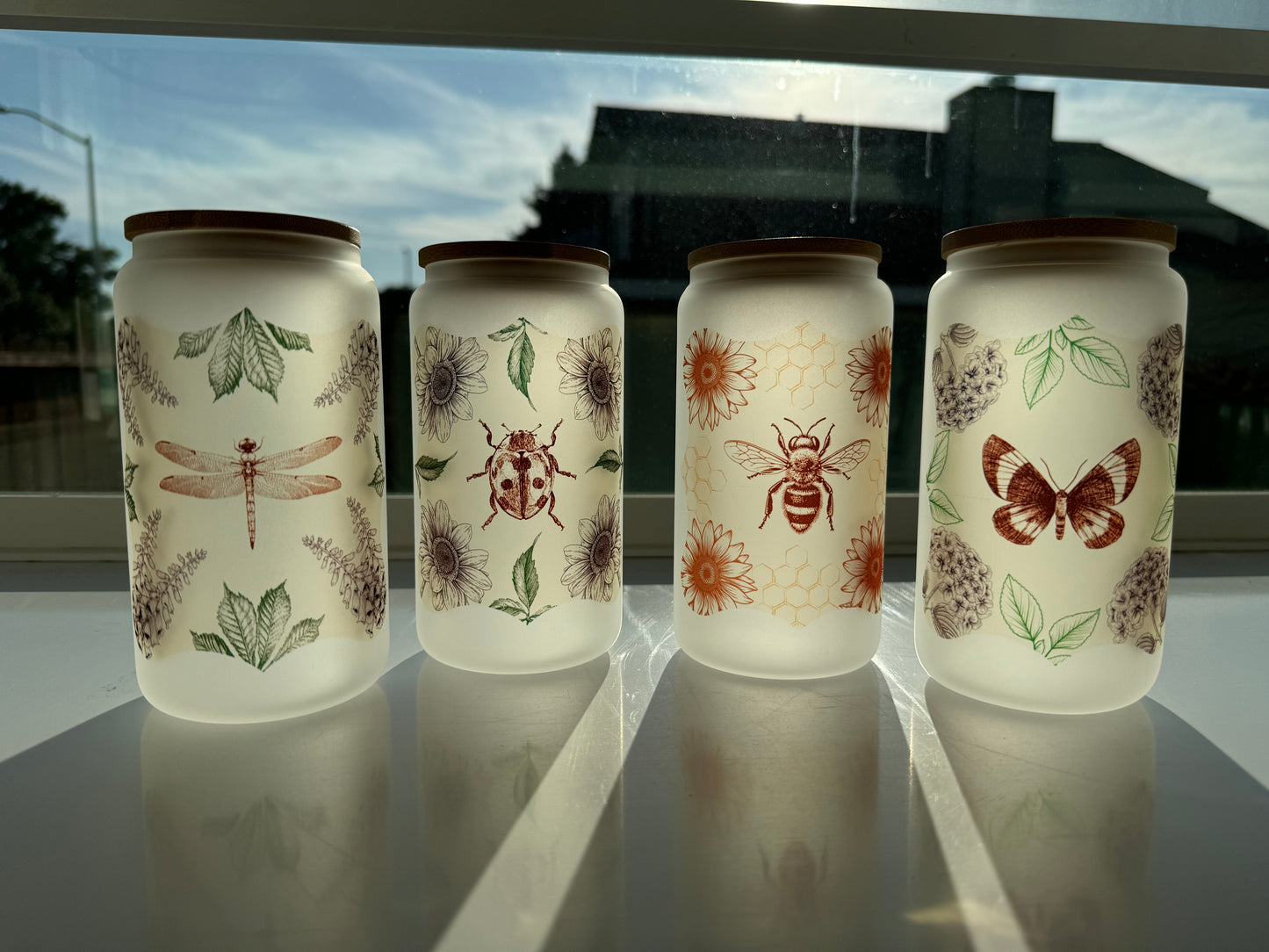 Floral - 16oz Can Glasses