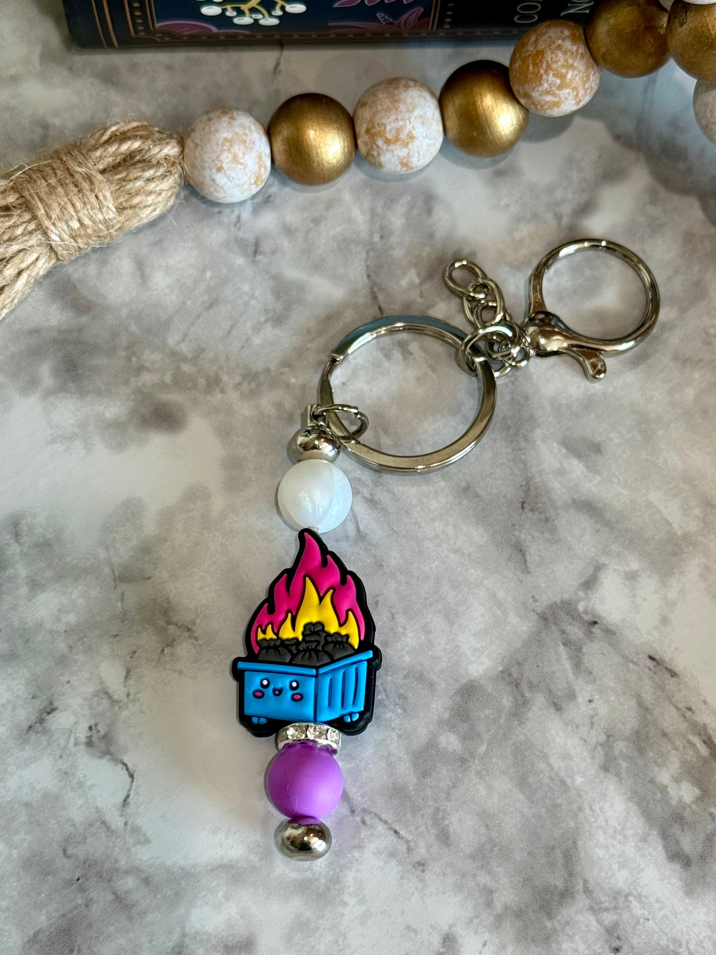 Dumpster Fire Keychain