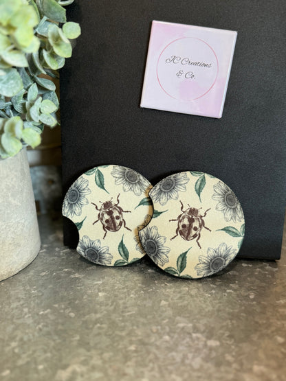 Floral Car Coasters