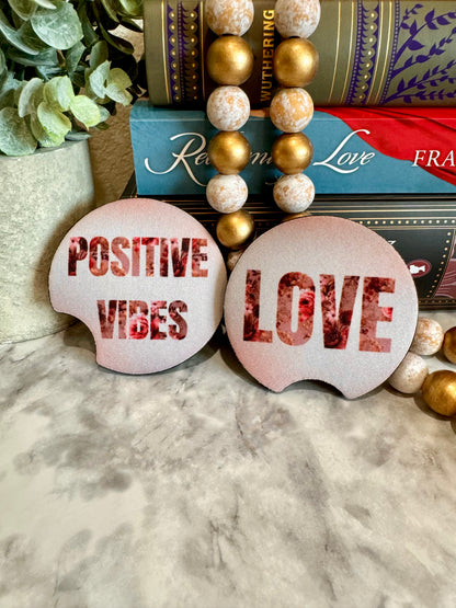 Pink Floral Car Coasters