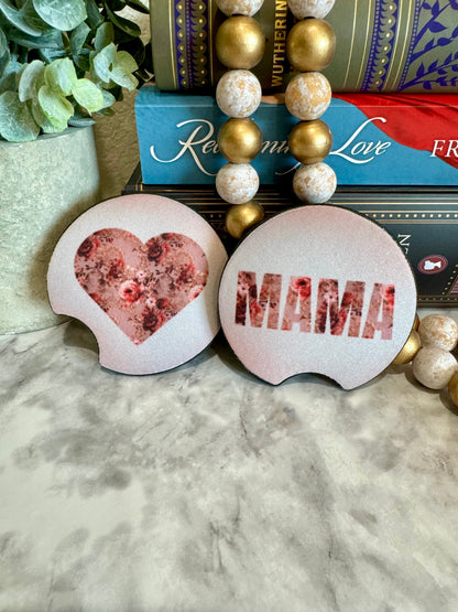Pink Floral Car Coasters