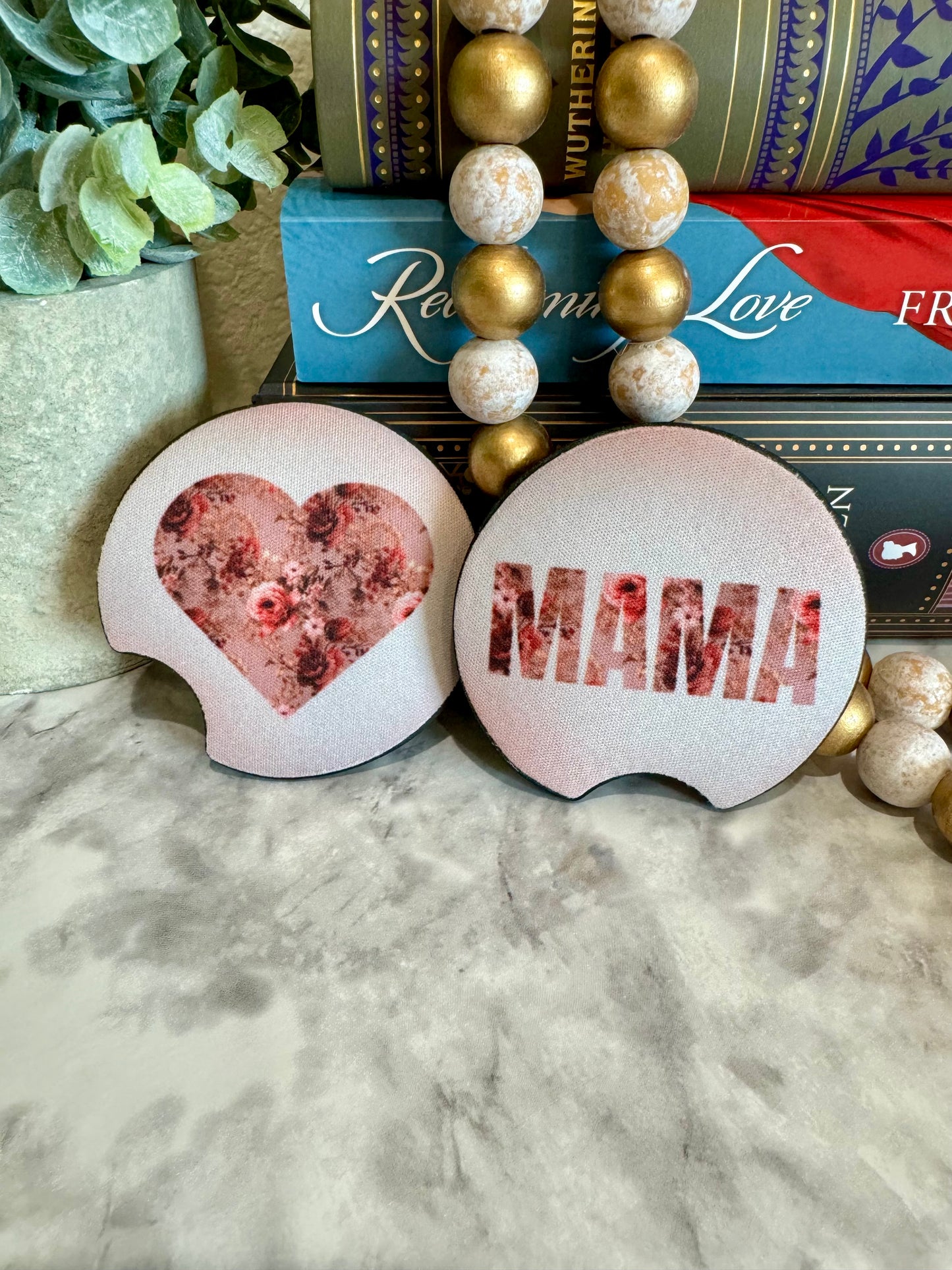 Pink Floral Car Coasters