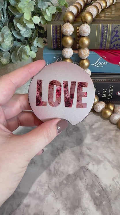 Pink Floral Car Coasters