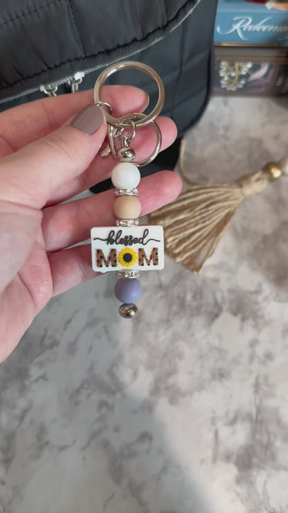 Blessed Mom Keychain
